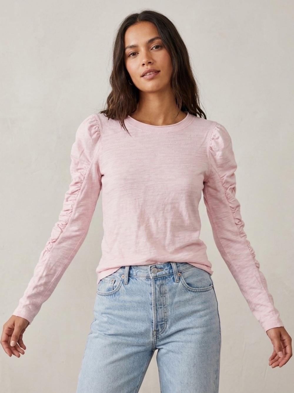 Free People Natasha Long Sleeve Ruched Top